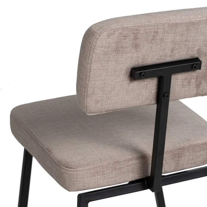 Scaun Modern Stofa Bej, Metal Negru - creativdeco.ro [4]