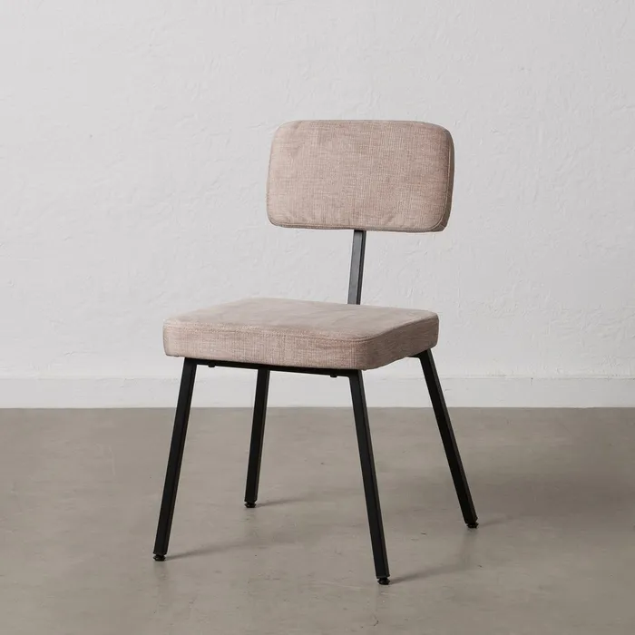 Scaun Modern Stofa Bej, Metal Negru - creativdeco.ro [1]