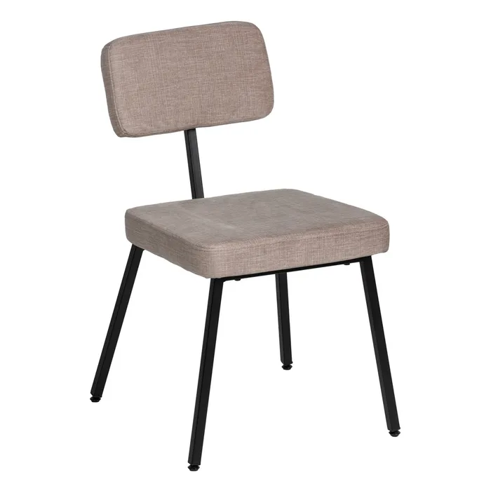 Industrial - Scaun Modern Stofa Bej, Metal Negru - creativdeco.ro