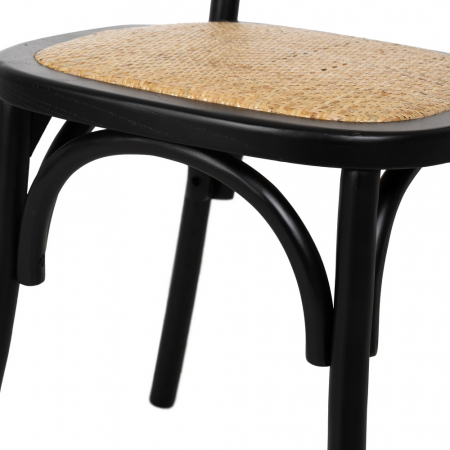 Scaun negru din lemn minimalist [7]