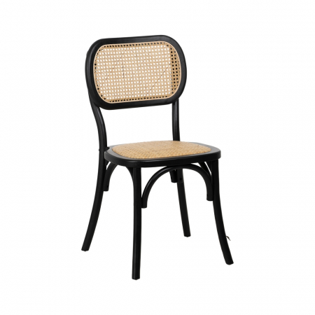 Scaun negru din lemn minimalist [1]