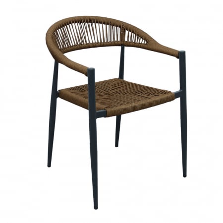 Mobilier Gradina - Scaun de terasă modern cu aspect natural din aluminiu și rattan