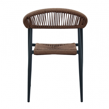 Scaun de terasă modern cu aspect natural din aluminiu și rattan [5]