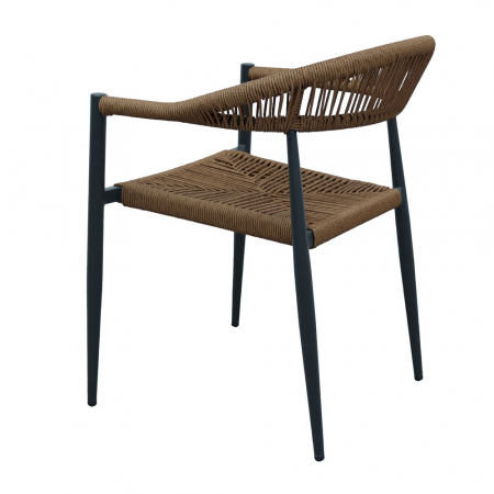 Scaun de terasă modern cu aspect natural din aluminiu și rattan [6]