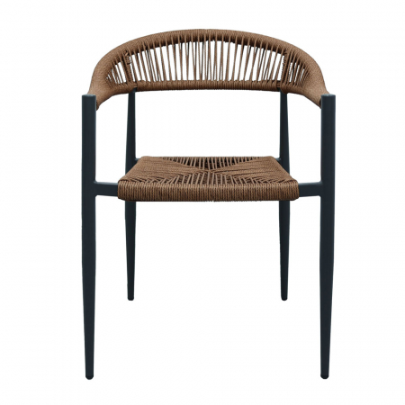 Scaun de terasă modern cu aspect natural din aluminiu și rattan [2]