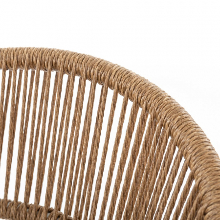 Scaun Neska alb din aluminiu și ratan sintetic natural [4]