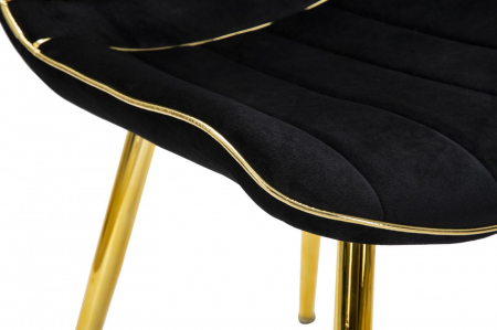 Scaun paris, metal/catifea, negru/auriu, Mauro Ferretti [8]