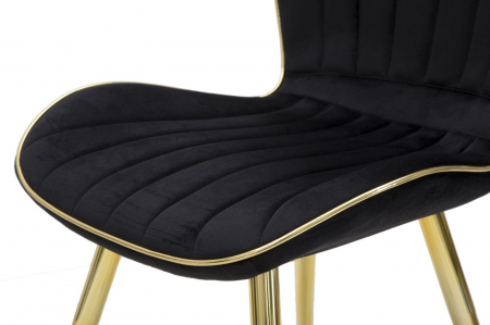 Scaun Paris, metal catifea, negru auriu - CreativDeco.ro [6]