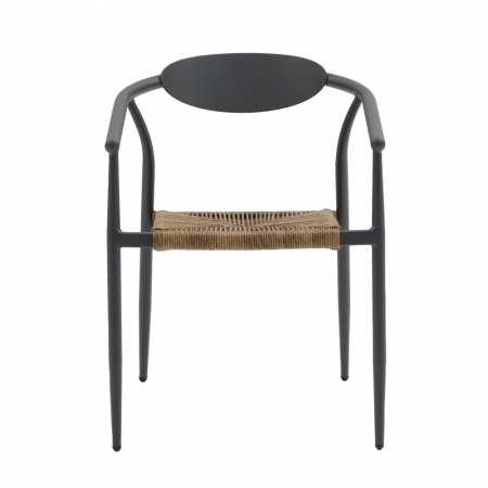Scaun Tanya Charcoal cu fibre honey, stil japandi industrial, stivuibil [2]