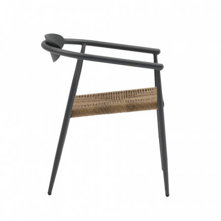 Scaun Tanya Charcoal cu fibre honey, stil japandi industrial, stivuibil [3]