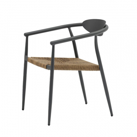 Scaun Tanya Charcoal cu fibre honey, stil japandi industrial, stivuibil [7]