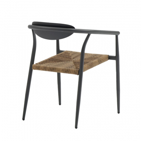 Scaun Tanya Charcoal cu fibre honey, stil japandi industrial, stivuibil [4]