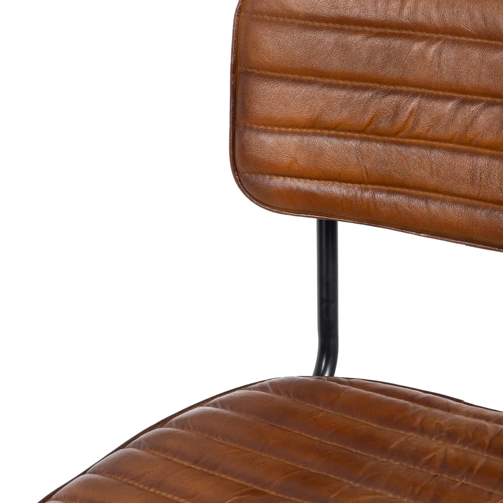 Scaun piele maro metal negru - CreativDeco.ro [6]