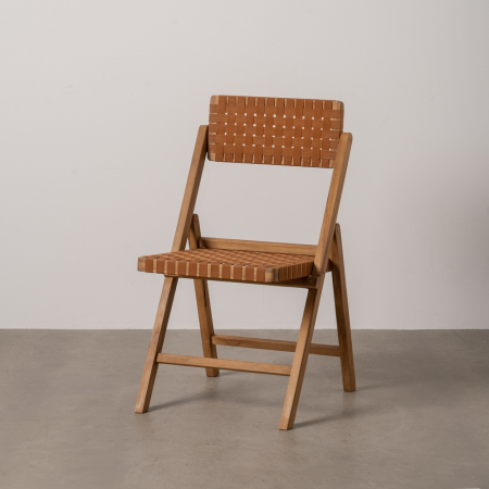 Scaune Pliabile - Scaun pliabil modern cu ratan si lemn tec|Scaune naturale pentru decoruri contemporane