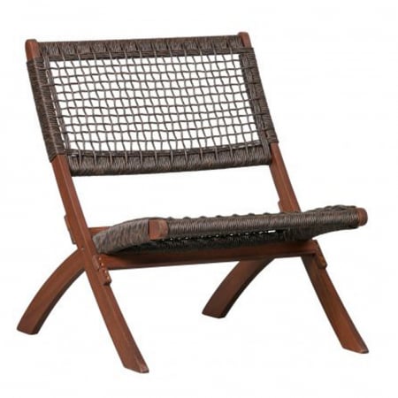 Scaune Pliabile - Scaun relaxare pliabil Mesh Chair Folding lemn acacia maro