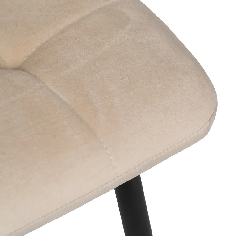 Scaun Q-Line Crem Negru, Catifea Metal - CreativDeco.ro [6]