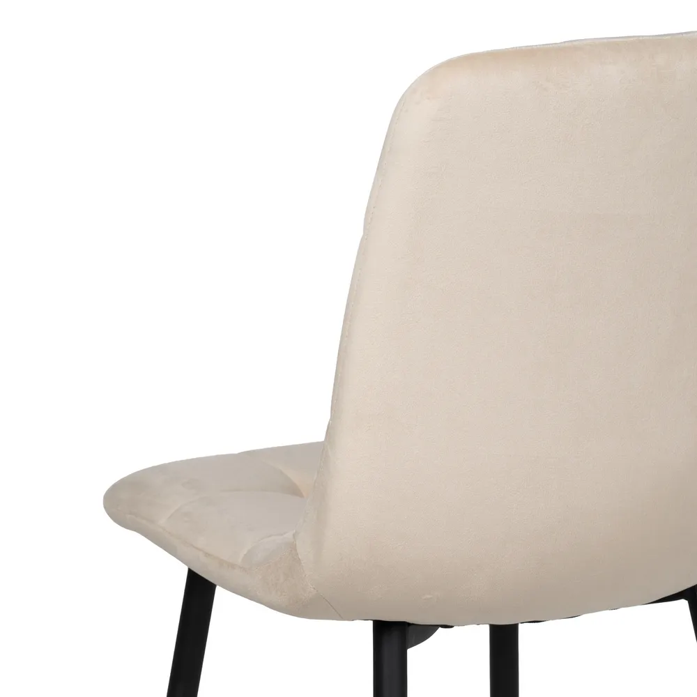 Scaun Q-Line Crem Negru, Catifea Metal - CreativDeco.ro [7]