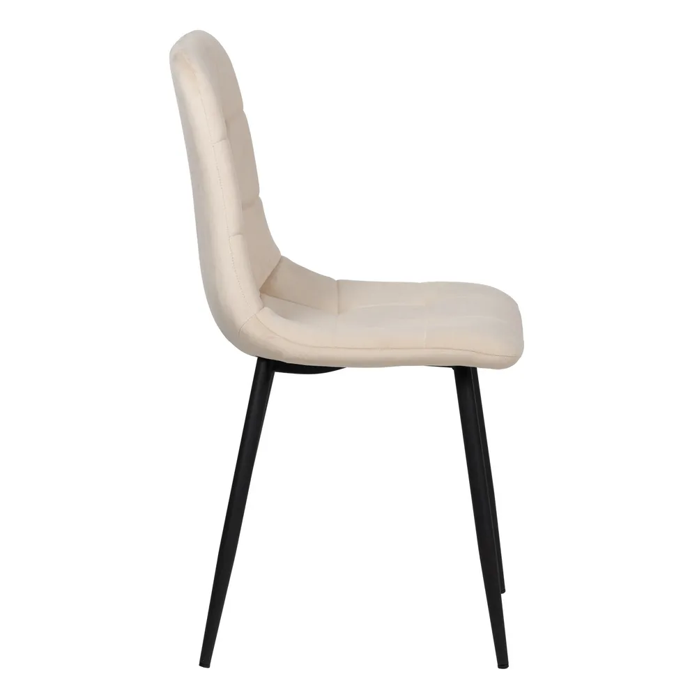 Scaun Q-Line Crem Negru, Catifea Metal - CreativDeco.ro [2]