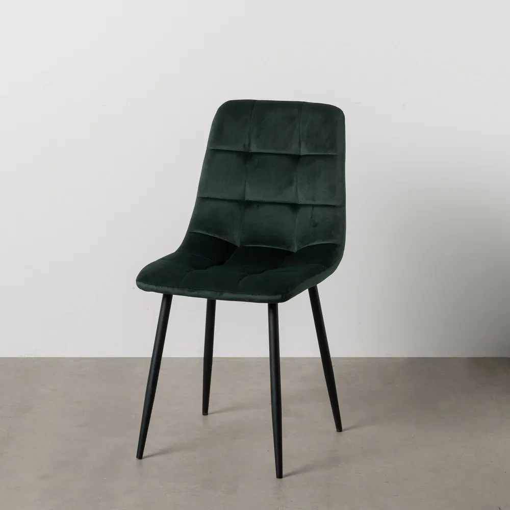 Scaun Q-Line Verde Negru, Catifea Metal - CreativDeco.ro [1]