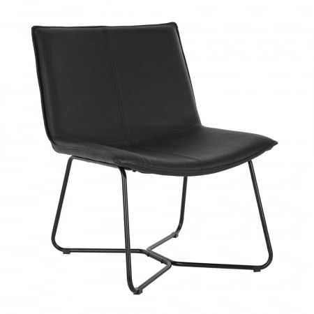 Mobilier - Scaun negru Attendre, piele ecologică, stil modern pentru recepții și spații profesionale