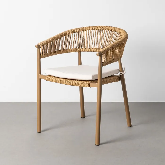 Mobilier - Scaun cu brațe exterior oțel și ratan