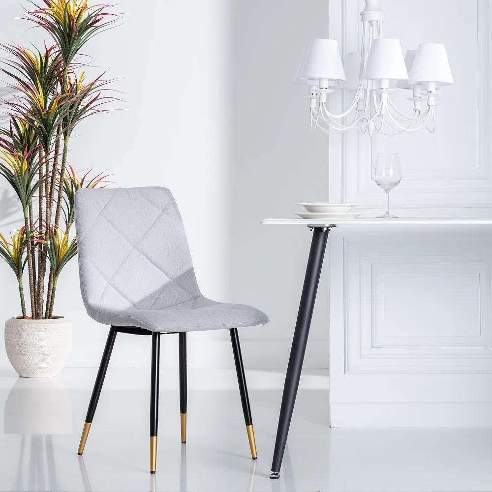 Scaun Style Line Gri Deschis, Stofa Metal - CreativDeco.ro [2]