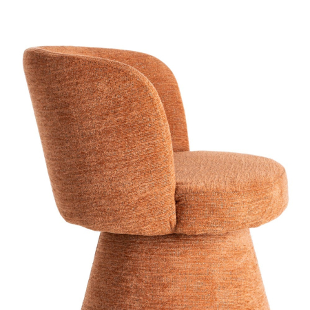 Scaun tapițat din stofă teracota cu mecanism rotativ și bază conică [9]