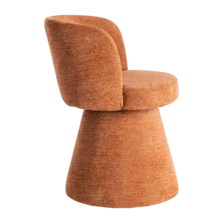 Scaun tapițat din stofă teracota cu mecanism rotativ și bază conică [5]