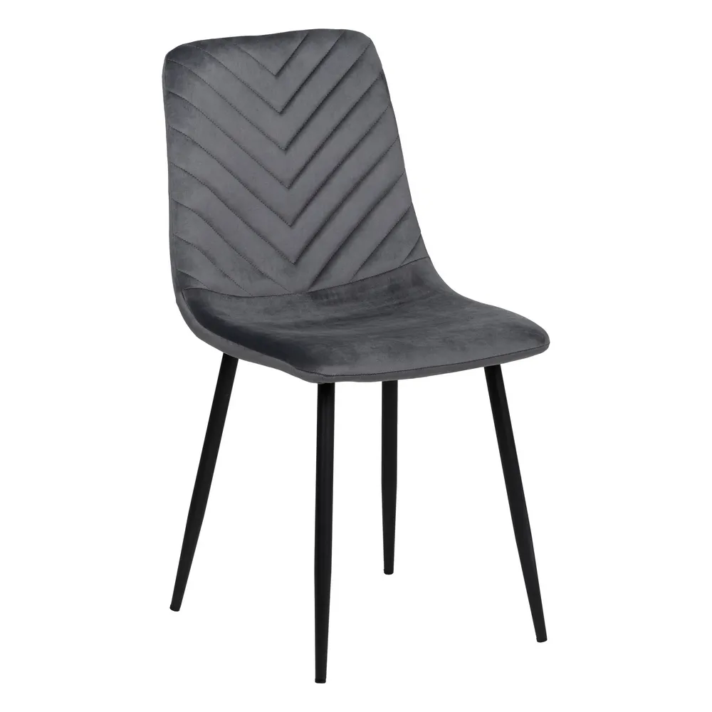 Scaune Dining - Scaun V-Line Gri-Negru, Catifea Metal - CreativDeco.ro
