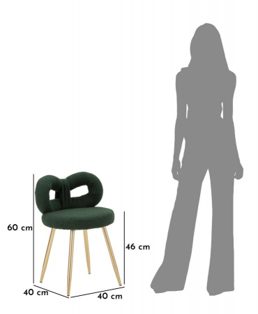 Scaun modern verde cu tapițerie boucle și picioare aurii Ilary [9]