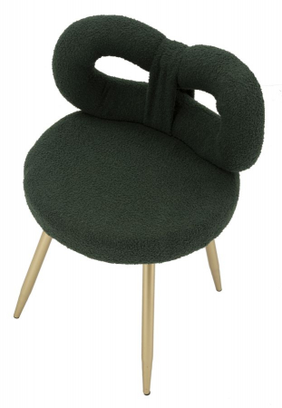 Scaun modern verde cu tapițerie boucle și picioare aurii Ilary [4]