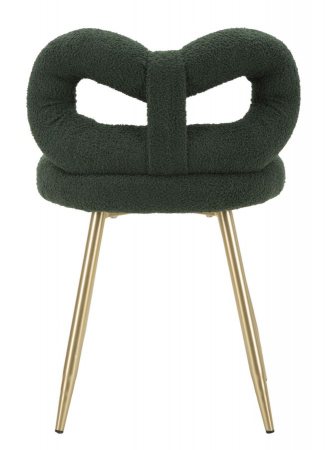 Scaun modern verde cu tapițerie boucle și picioare aurii Ilary [5]