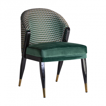 Scaune - Scaun Art Deco cauciuc catifea verde|Scaune luxoase