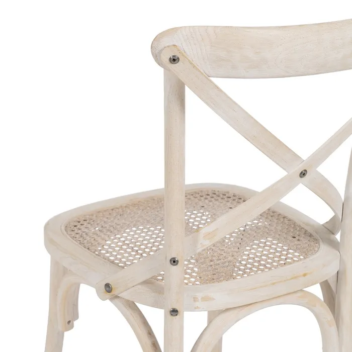 Scaun Vintage Lemn alb, Ratan - creativdeco.ro [4]