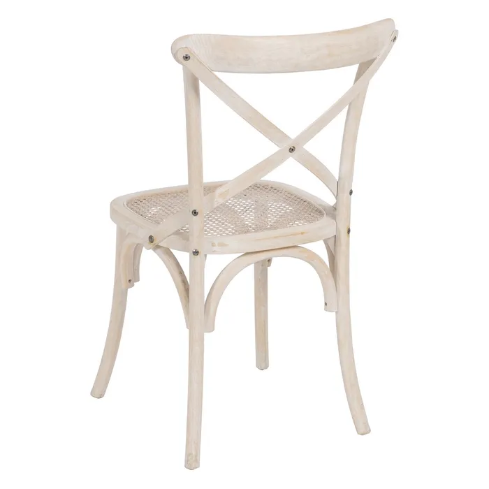 Scaun Vintage Lemn alb, Ratan - creativdeco.ro [3]