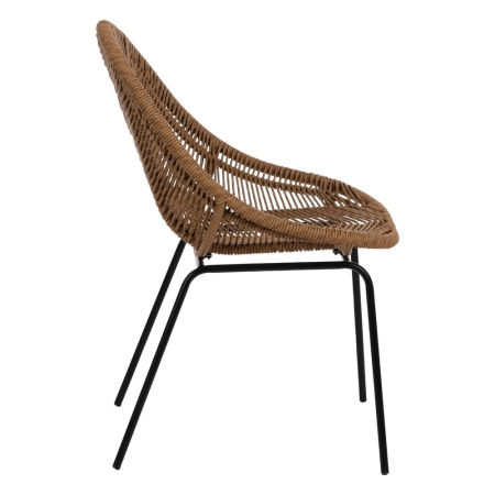 Scaune din polietilenă și oțel pentru exterior, set 2, design ergonomic [2]