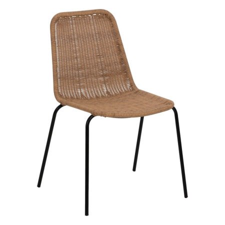 Scaune din polietilenă și oțel pentru exterior, set 2, design minimalist [1]