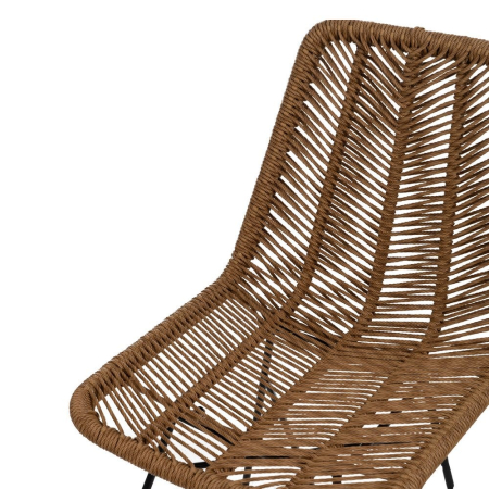 Scaune din polietilenă și oțel pentru exterior, set 2, design modern [5]