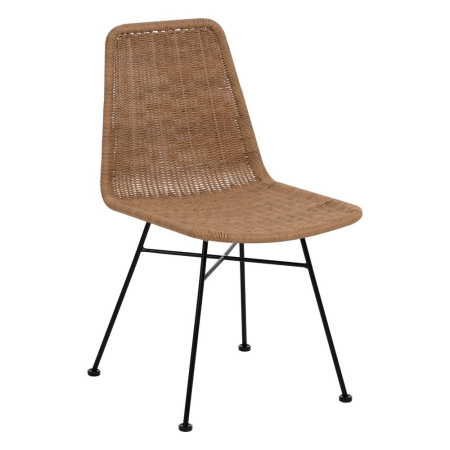 Scaune din polietilenă și oțel pentru exterior, set 2, design modern [1]