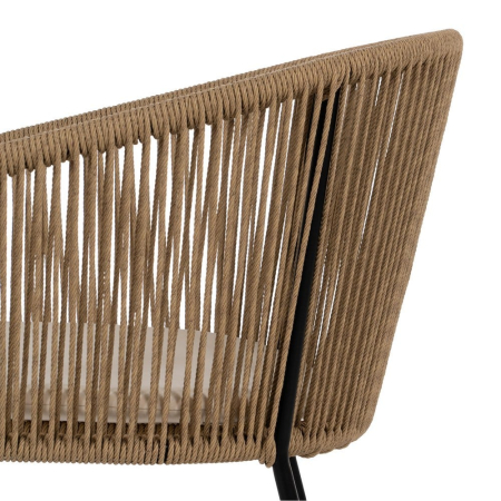 Scaune din polietilenă și oțel pentru exterior, set 2, design natural [7]