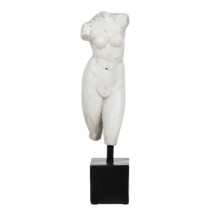 Statuete si Sculpturi - Sculptură alb antichizat bază neagră|Decoruri clasice elegante