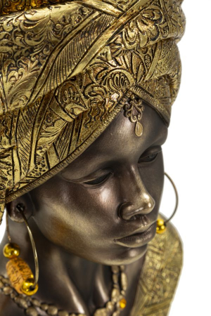 Sculptura femeie africana cu turban | Arta etnica stil | CreativDeco.ro   [4]