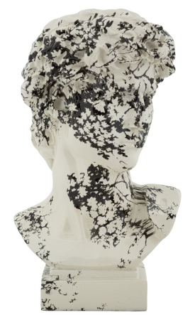 Statuete si Sculpturi - Sculptură decorativă alb-negru cu formă de cap stilizat