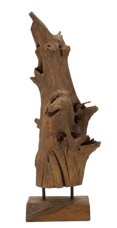 Colectia noua - Sculptură decorativă artizanală unicat din lemn de tec reciclat Akar