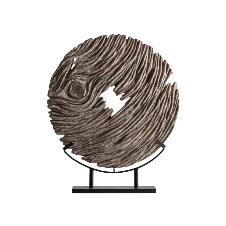 Statuete si Sculpturi - Sculptură decorativă de podea din lemn de suar și fier negru Ramesh