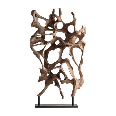 Sculpturi inalte de podea - Sculptură decorativă de podea din lemn de tec și fier Frikhale