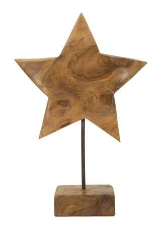 Statuete si Sculpturi - Sculptură stea din lemn de tec reciclat – Stella