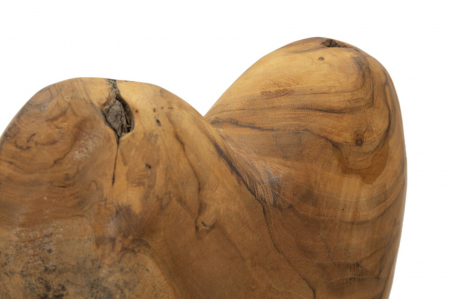 Sculptură decorativă inimă din lemn de tec reciclat pe suport – Dobu [3]