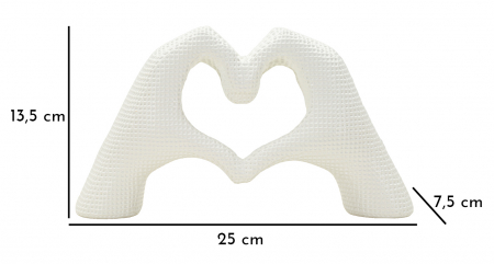Sculptură decorativă inimă din rășină albă – imagine principală – Lover White [6]