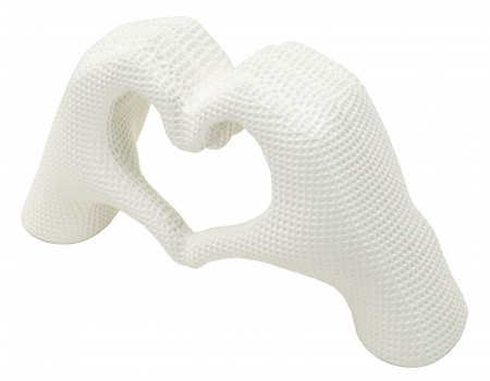 Sculptură decorativă inimă din rășină albă – imagine principală – Lover White [3]